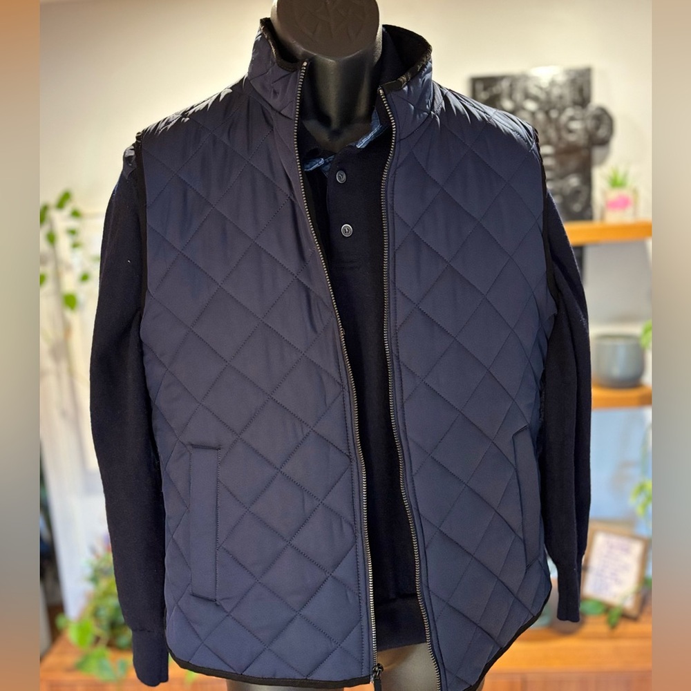 Joseph Abboud Dark Blue Quilted Vest